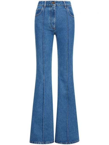 Kõrge vöökohaga alt laienevad teksapüksid Oscar De La Renta sinine