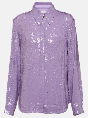 Camisa con lentejuelas Dries Van Noten violeta