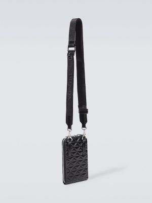 Usnjena crossbody torbica Prada črna