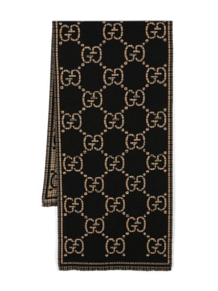 Jacquard tørklæde Gucci sort