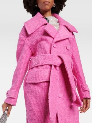 Vlněný kabát Xu Zhi růžový