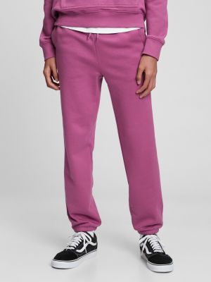 Fleecové teplákové nohavice Gap ružová