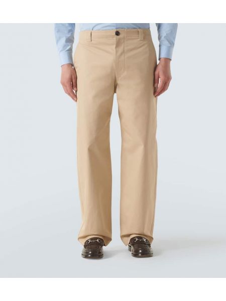 Pantalones de algodón bootcut Gucci beige