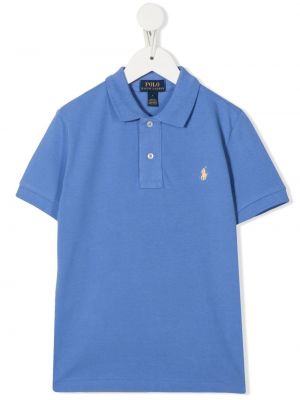 Kort tröja med broderi för tjejer Ralph Lauren Kids blå