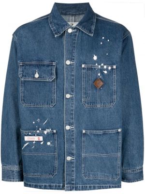 Veste en jean brodée Izzue bleu