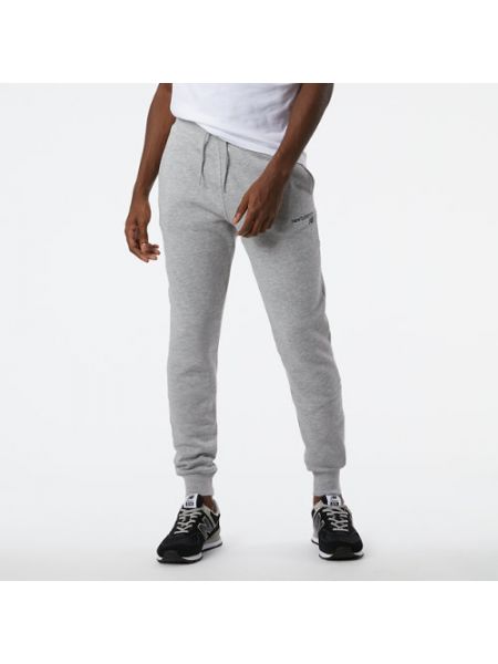 Pantalon classique en polaire en coton New Balance gris