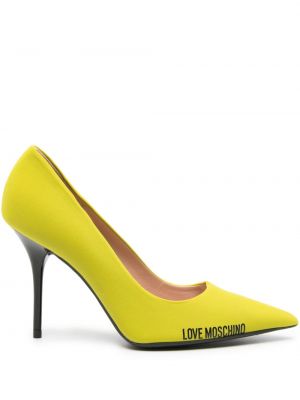 Кожени полуотворени обувки Love Moschino жълто