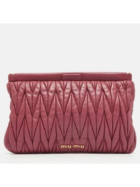 Bolso clutch de cuero Miu Miu Pre-owned rosa