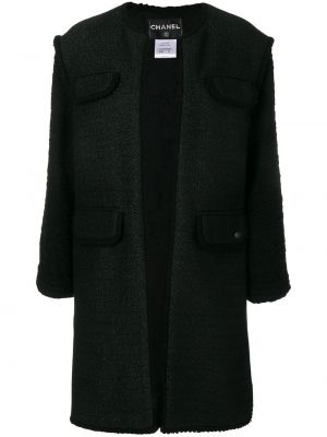 Tvídový kabát Chanel Pre-owned čierna