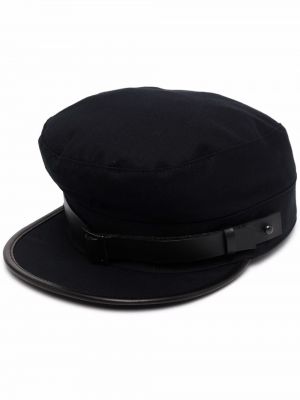 Кожена шапка Yohji Yamamoto черно