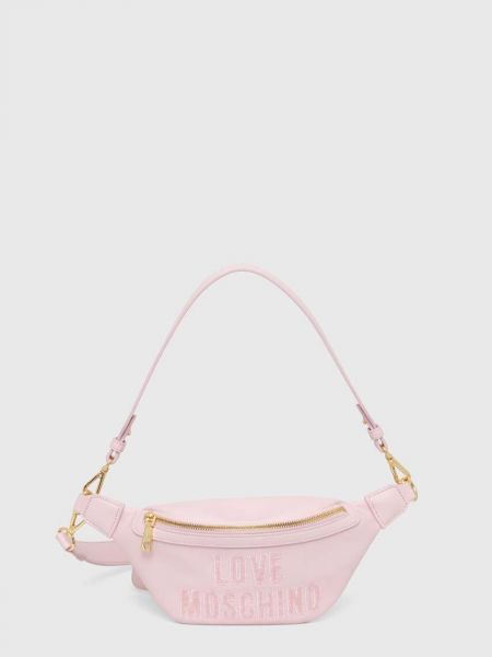 Розовая поясная сумка Love Moschino