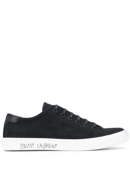 Sneakers με κορδόνια με δαντέλα Saint Laurent μαύρο