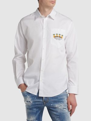 Βαμβακερό πουκάμισο με σχέδιο Dsquared2 λευκό