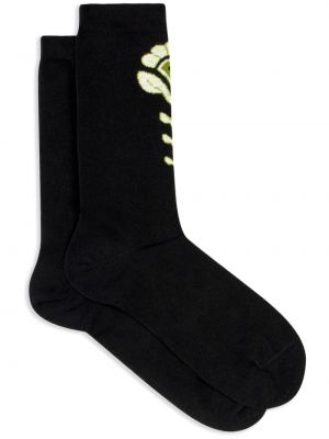 Žakárové bavlněné ponožky Etro černé