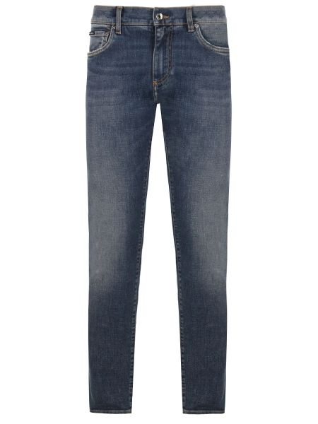 Хлопковые прямые джинсы Dolce & Gabbana синие