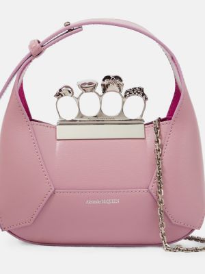 Кожени шопинг чанта Alexander Mcqueen розово