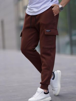 „cargo“ stiliaus kelnės su kišenėmis Madmext ruda