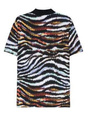 Kokvilnas polo krekls ar apdruku ar zebras rakstu Just Cavalli melns