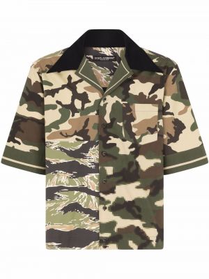 Camicia con stampa camouflage Dolce & Gabbana verde