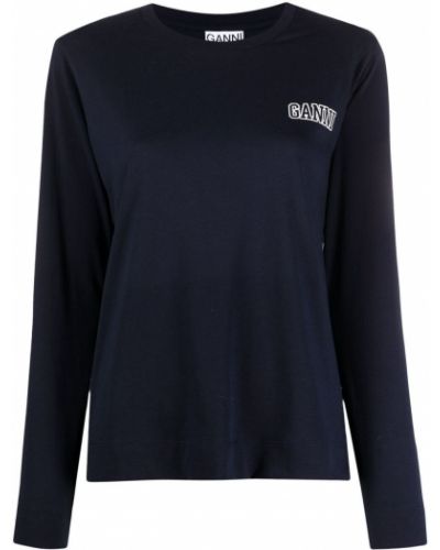 Trykt sweatshirt Ganni blå