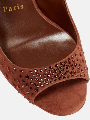 Sandale od brušene kože Christian Louboutin smeđa