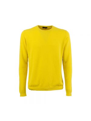 Sweter z długim rękawem Roberto Collina żółty