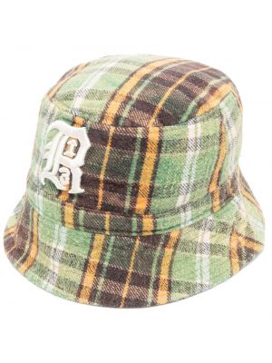 Карирана шапка R13 зелено