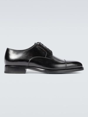 Kožne derby cipele s vezicama s čipkom Tom Ford crna