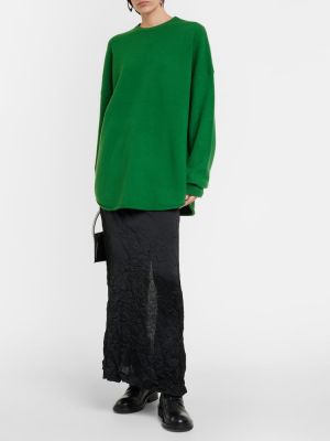 Jersey de cachemir de tela jersey con estampado de cachemira Extreme Cashmere verde