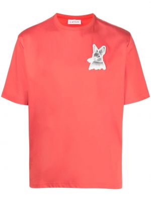 Тениска с принт Lanvin червено