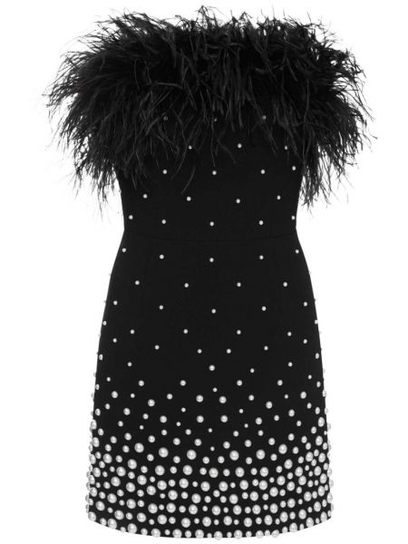 Коктейлна рокля с пера Rebecca Vallance черно
