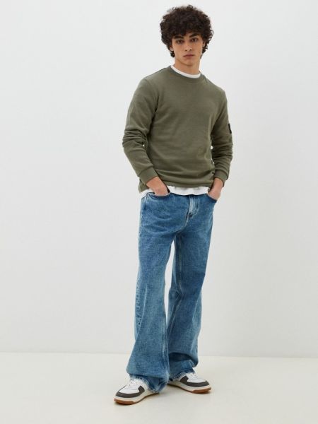 Лонгслив Calvin Klein Jeans хаки