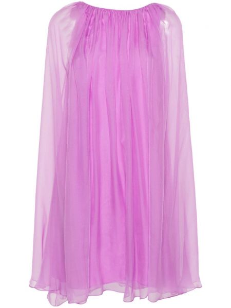 Mini obleka iz šifona Max Mara vijolična