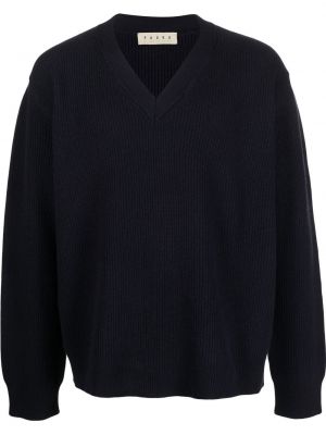 Вълнен пуловер с v-образно деколте Paura синьо