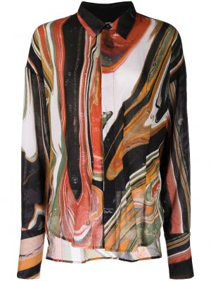 Bombažna srajca s potiskom z abstraktnimi vzorci Bassike
