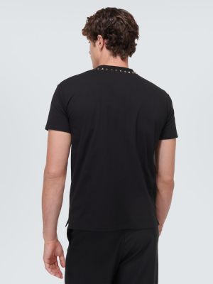 Памучна тениска от джърси Valentino черно