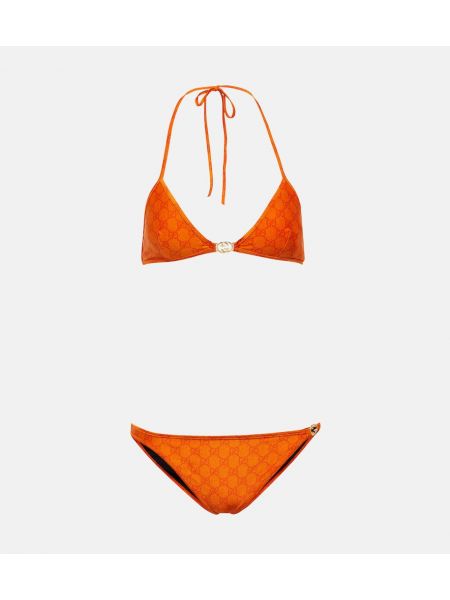 Bikini de tela jersey Gucci naranja