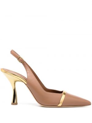 Slingback läder pumpar med remmar Malone Souliers brun