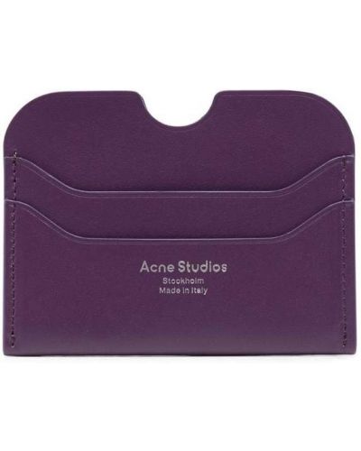 Lær lommebok Acne Studios lilla