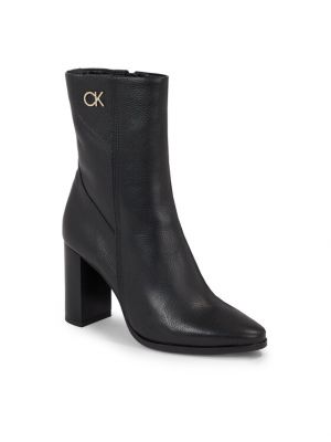 Členkové topánky na podpätku Calvin Klein čierna