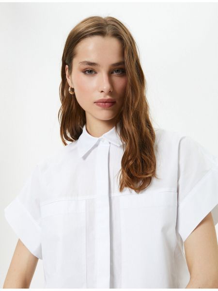 Βαμβακερό πουκάμισο με κουμπιά με κοντό μανίκι Koton