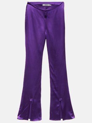 Jedwabne satynowe proste spodnie Didu fioletowe