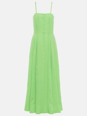 Vestido midi de lino Gabriela Hearst verde
