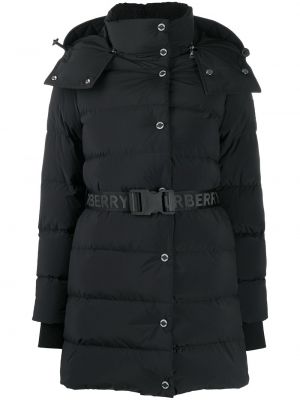 Abrigo corto con capucha acolchado Burberry negro