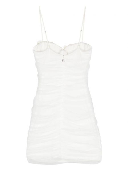 Mini robe à fleurs en tulle avec applique Rotate Birger Christensen blanc