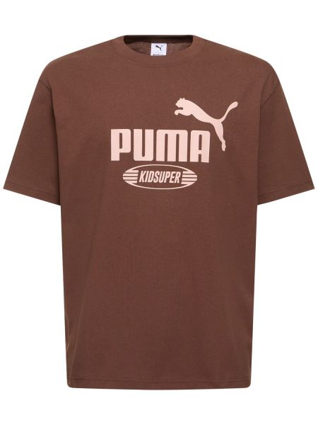 Camiseta de algodón Puma marrón