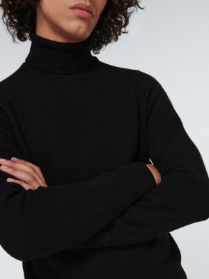 Kašmira vilnas džemperis ar augstu apkakli John Smedley melns