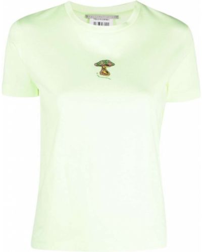 T-shirt ricamato con motivo a stelle Stella Mccartney verde
