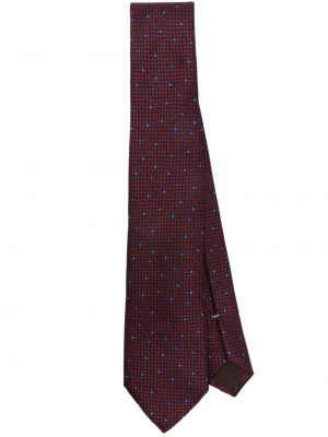 Жакардова копринена вратовръзка Canali червено