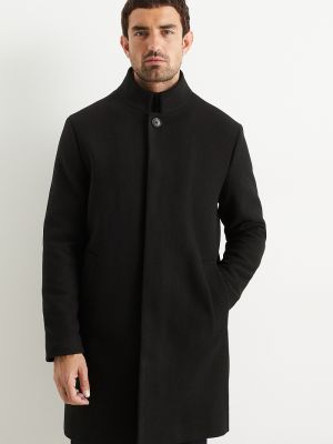 Płaszcz wełniany C&a czarny